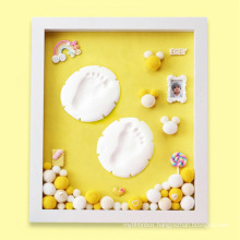 3D Baby Souvenir Set Handprint Footprint Soft Clay Photo Frame Newborn Exquisite Decorations Ornament Print Keepsake box